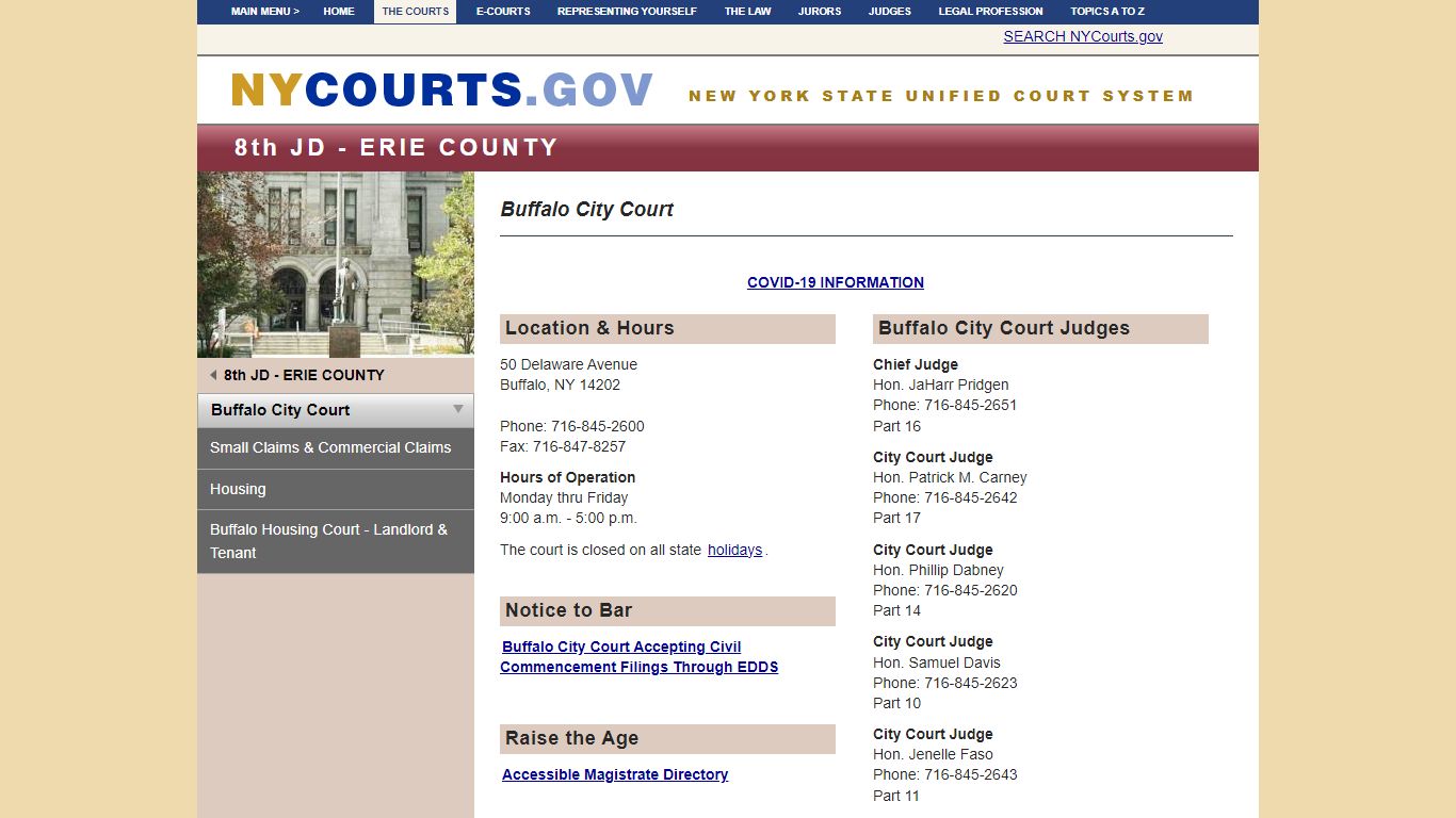 Buffalo City Court | NYCOURTS.GOV - Judiciary of New York